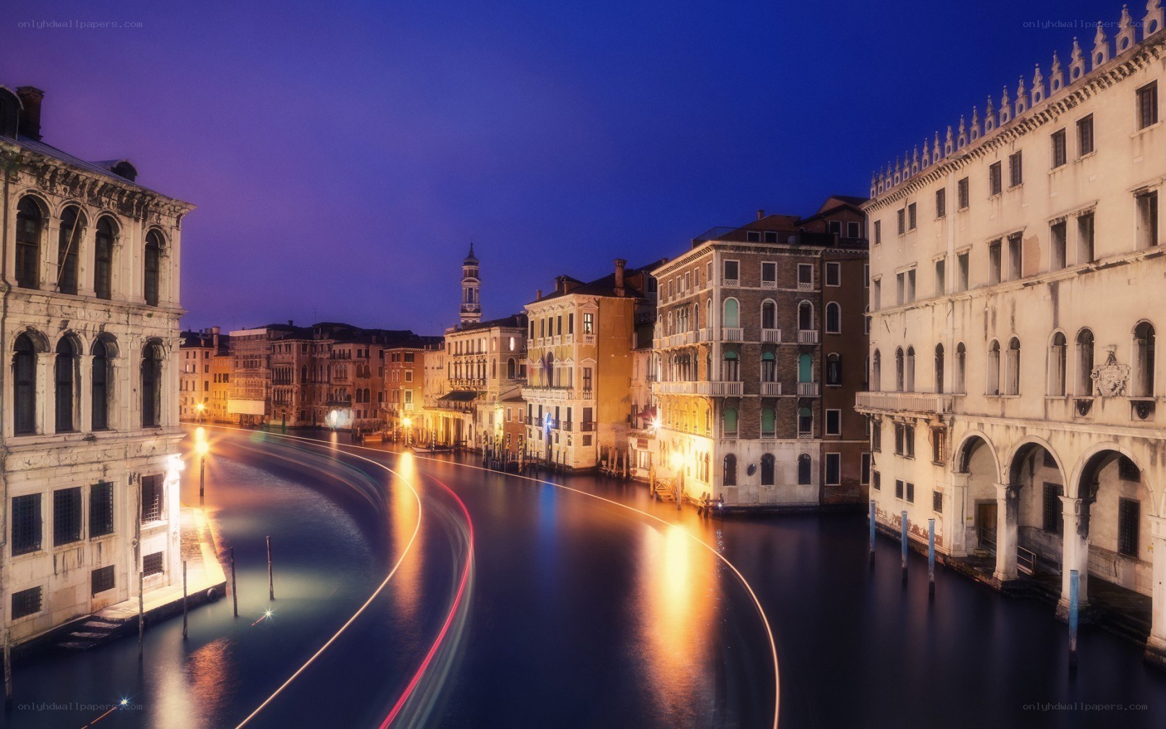 Venice canal at dusk