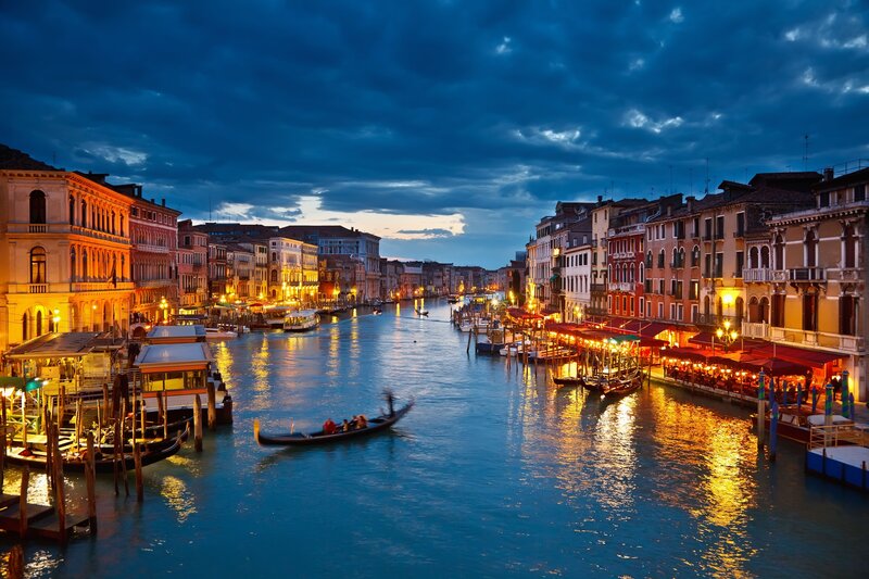Venice canal at dusk