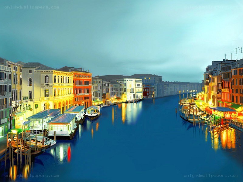 Venice canal at dusk
