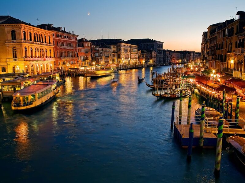 Venice canal at dusk