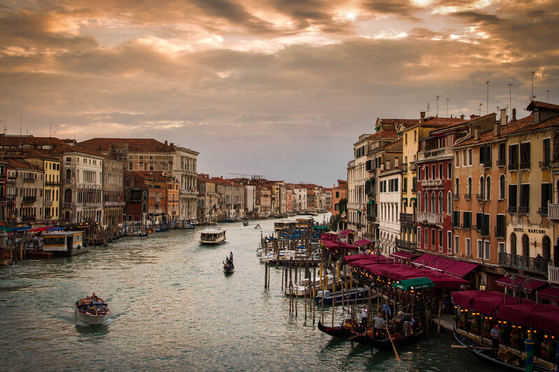 Venice Canal at Dusk — Orange