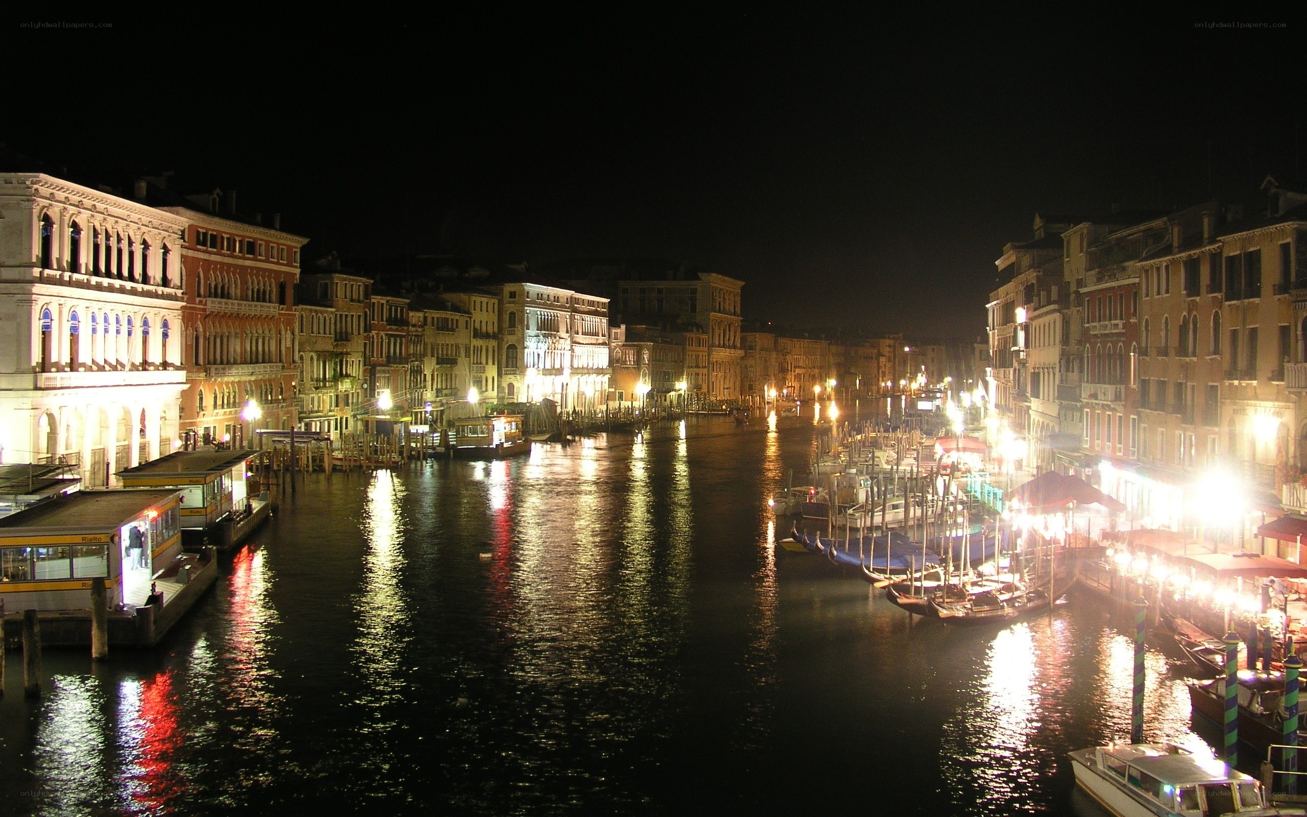 Venice canal at night