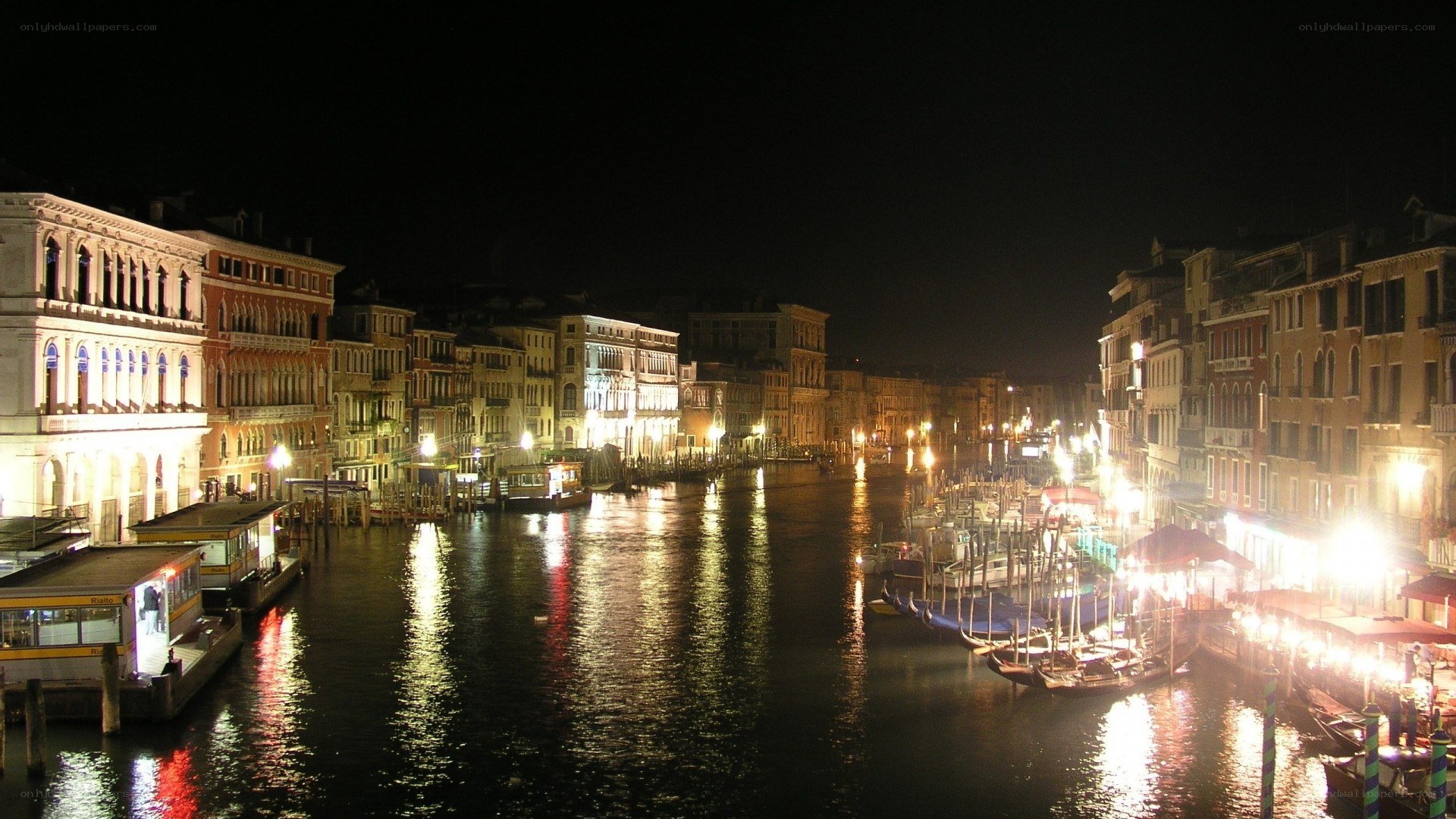 Venice canal at night