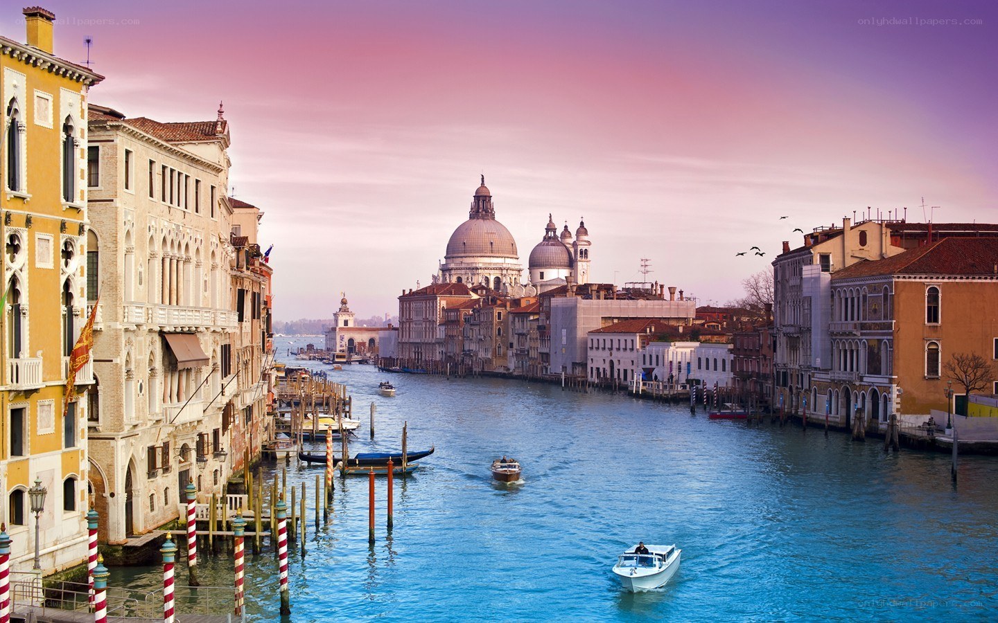 Venice canal at sunset