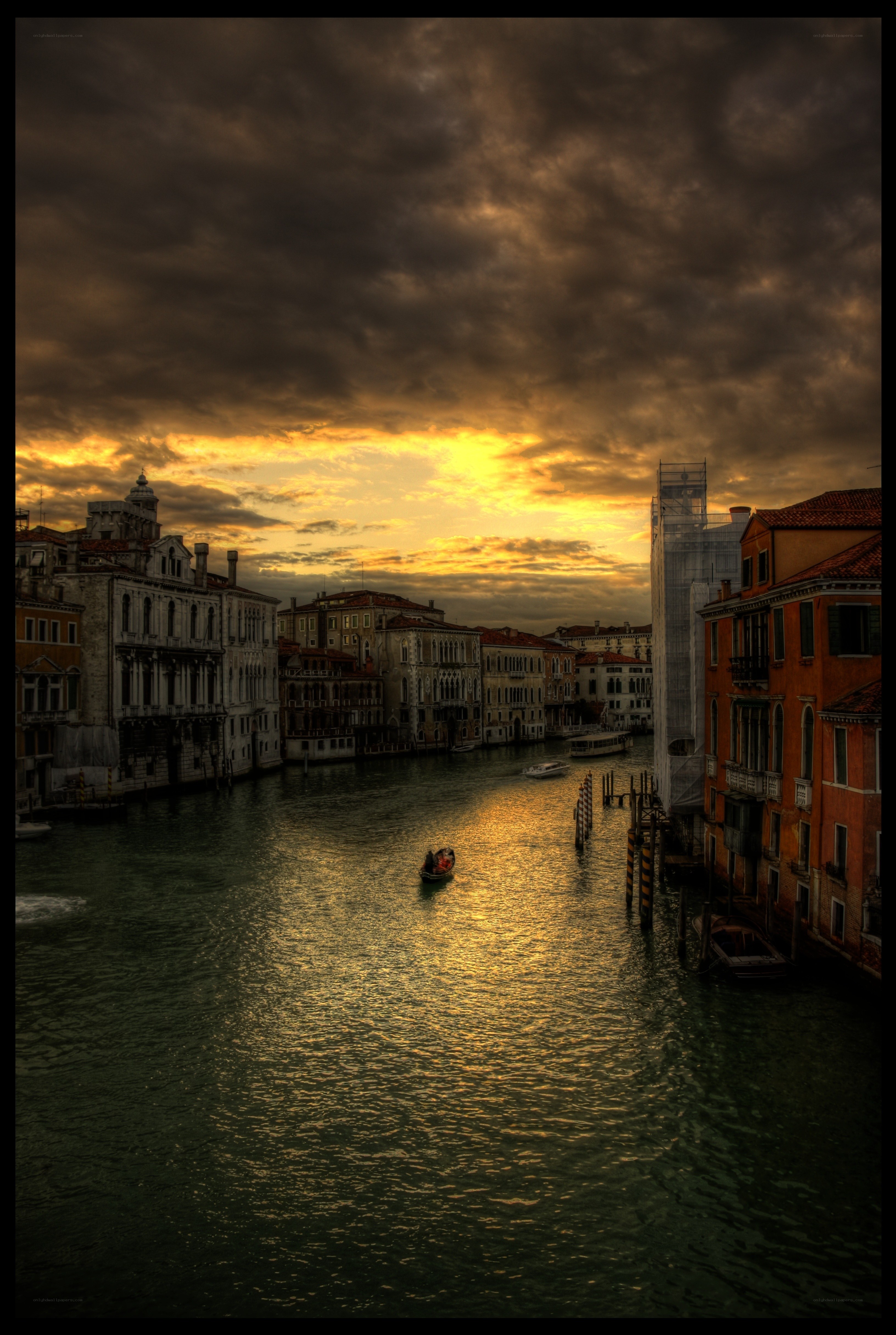 Venice canal at sunset