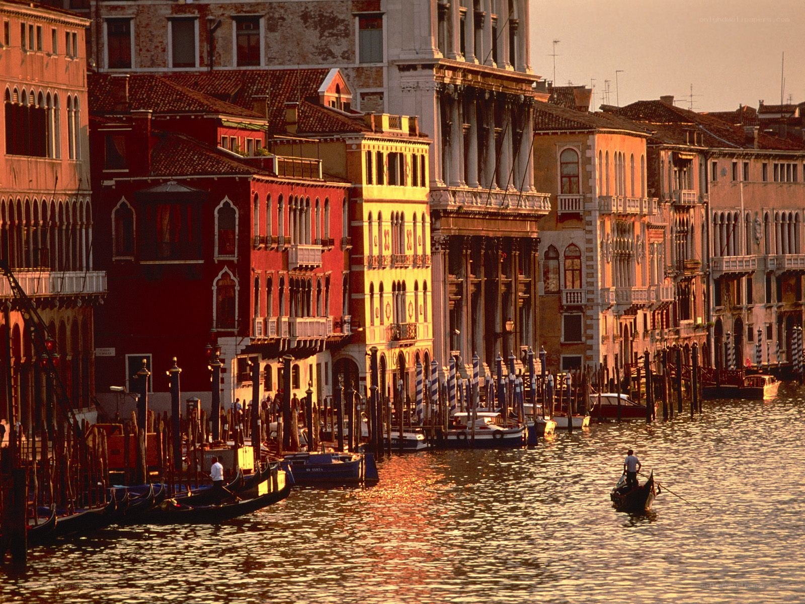 Venice canal at sunset