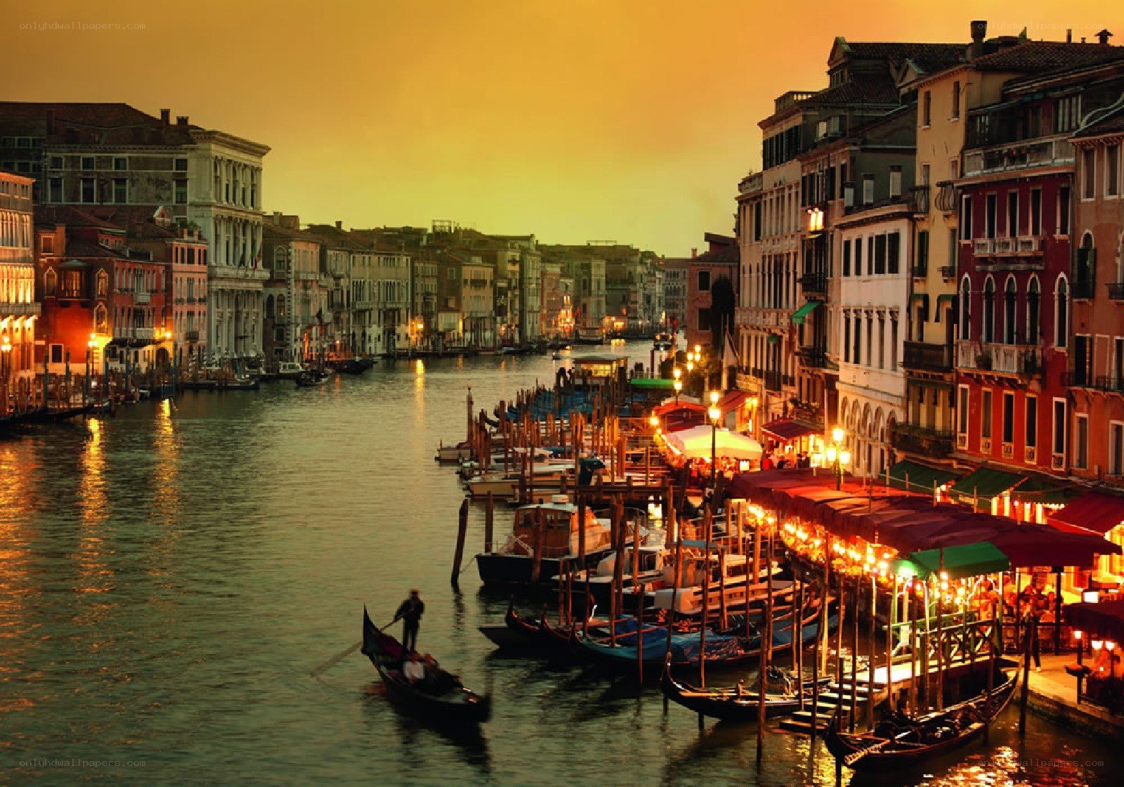 Venice canal at sunset