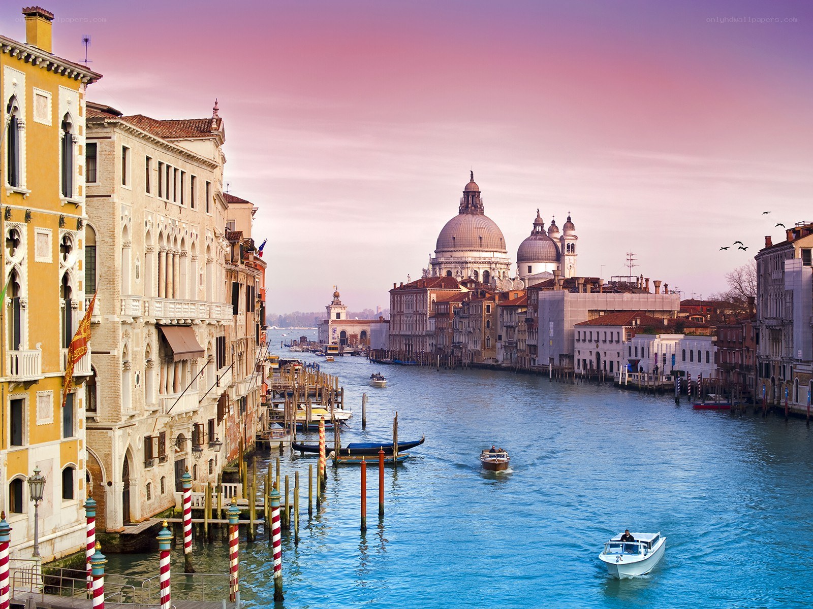 Venice canal at sunset