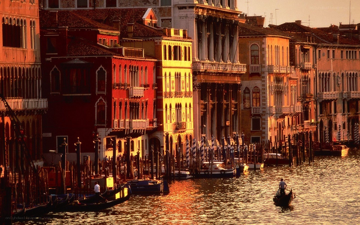 Venice canal at sunset