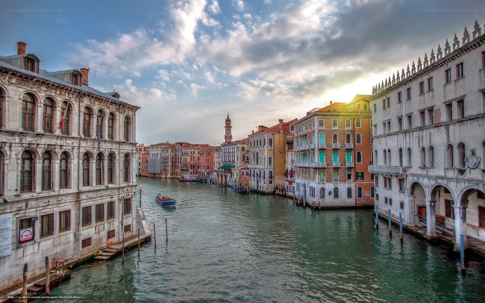 Venice canal at sunset