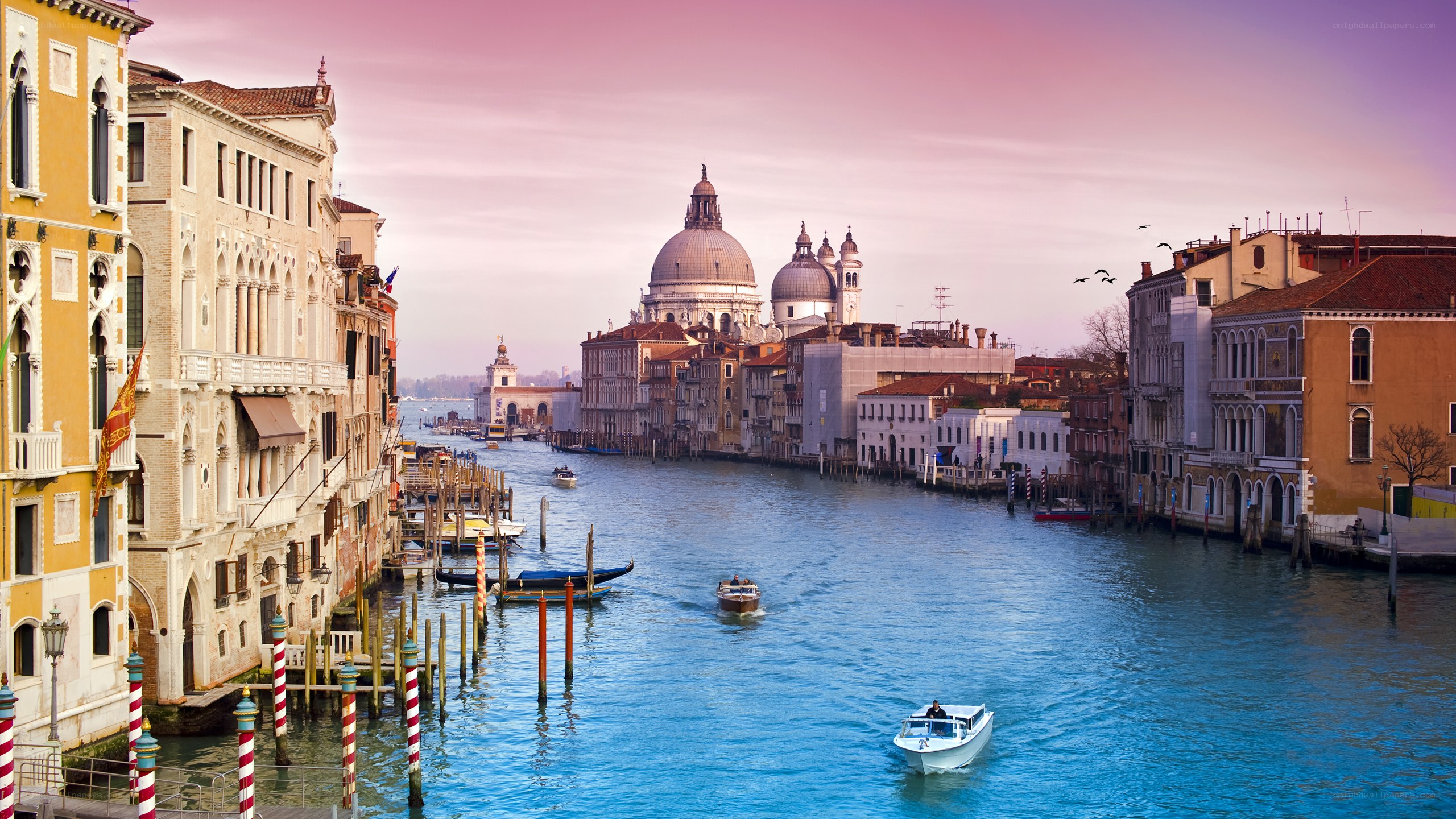 Venice canal at sunset