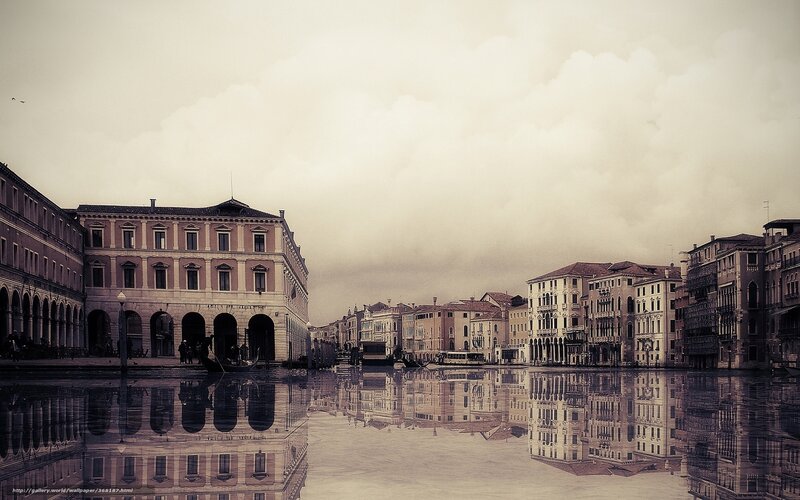 Venice Canal Buildings — Sepia