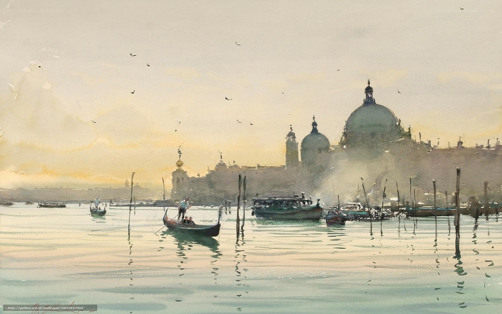 Venice canal scene at dawn