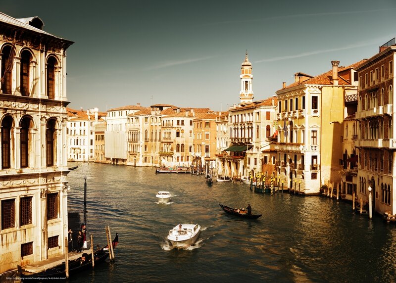 Venice Canal Scene — Brown