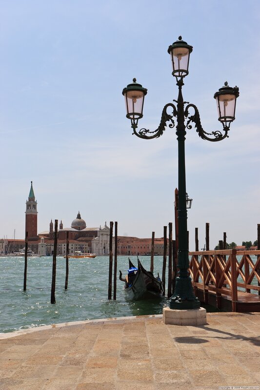 Venice canal scene with gondola