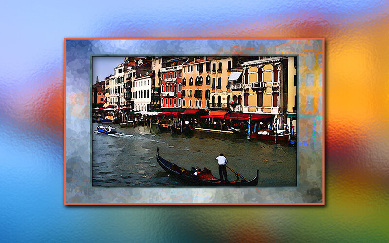 Venice canal scene with gondola