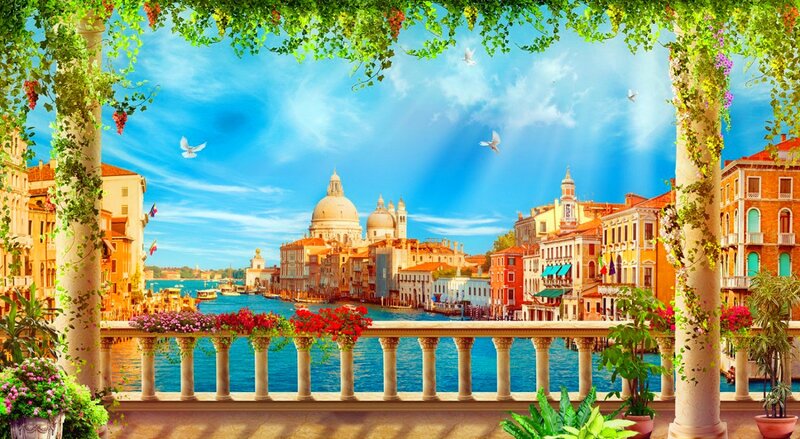Venice Canal View — Blue, Serene, Afternoon