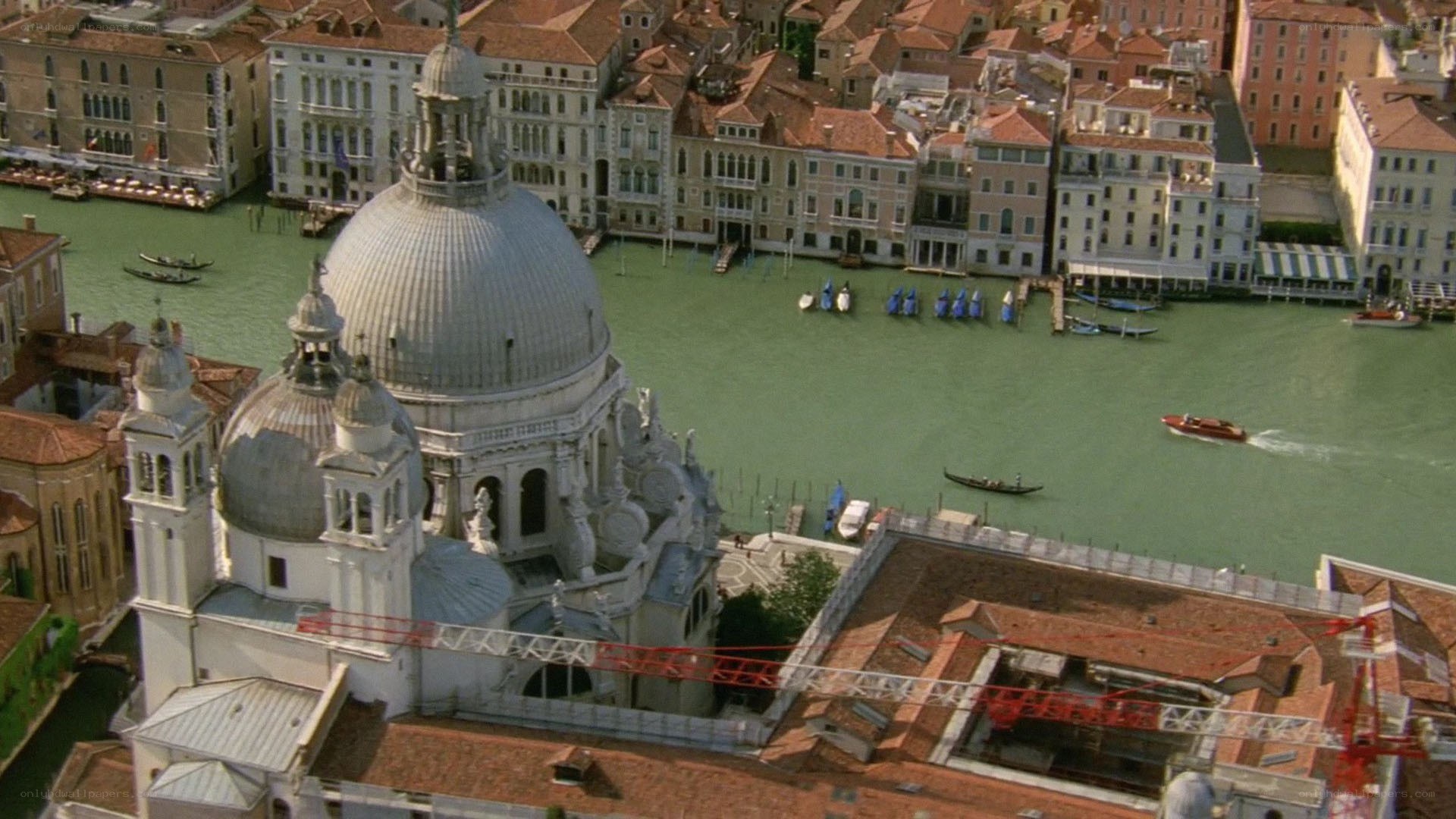 Venice canal view with basilica