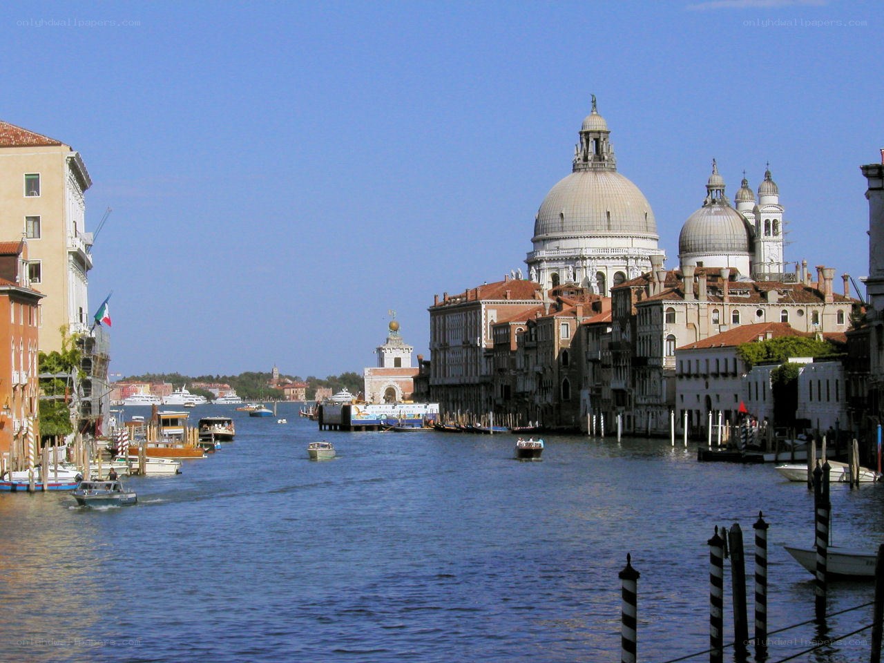 Venice canal with basilica