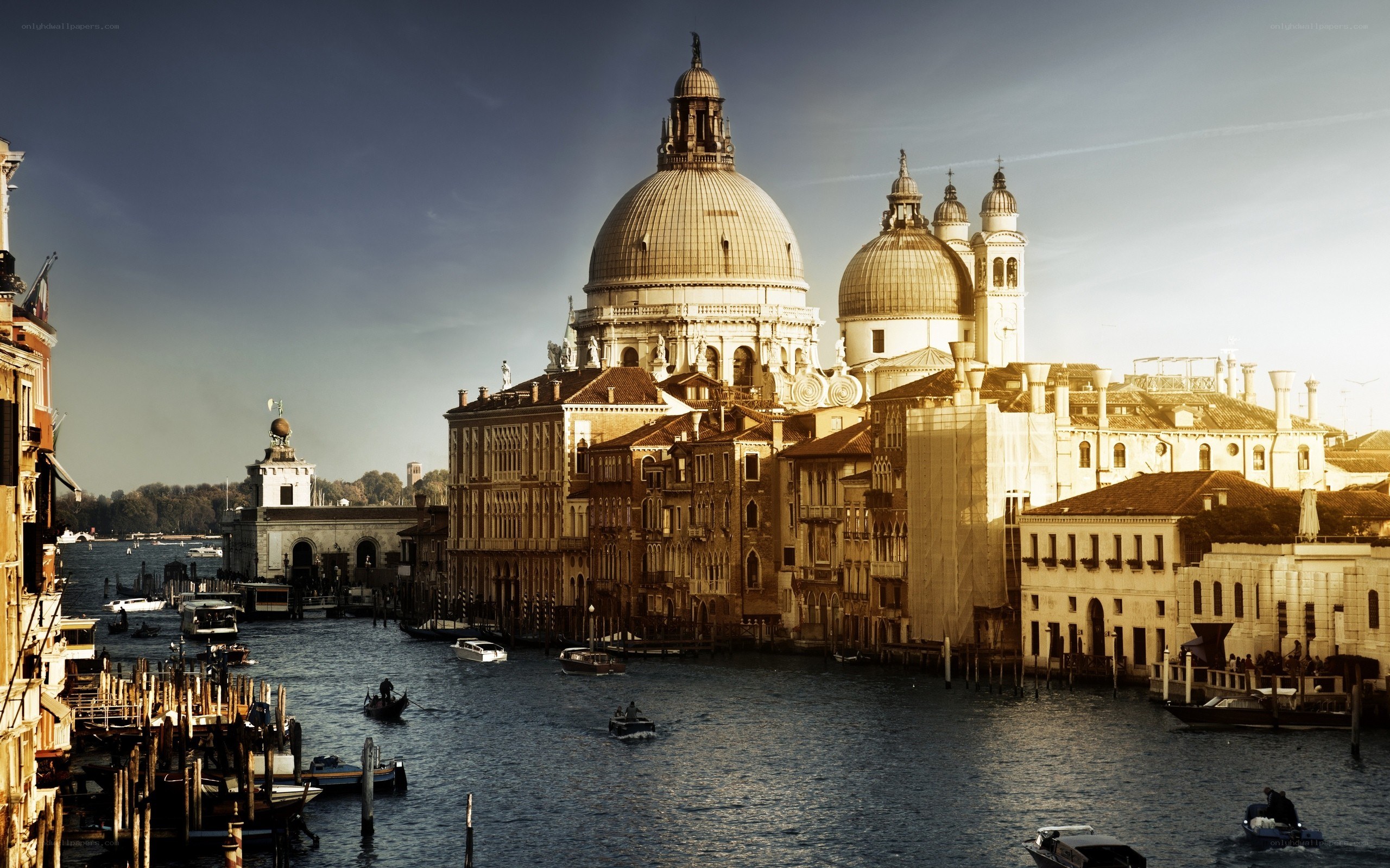 Venice canal with basilica