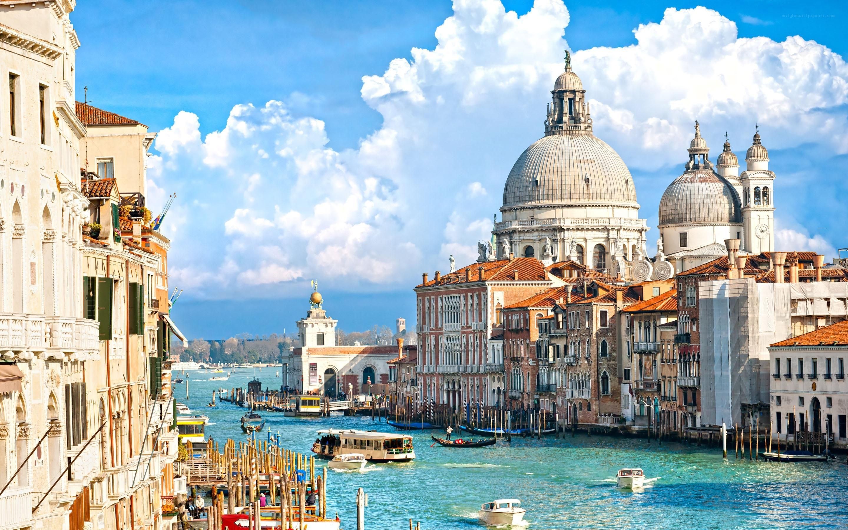 Venice canal with basilica