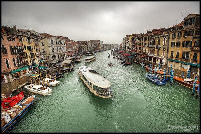 Venice canal with boats