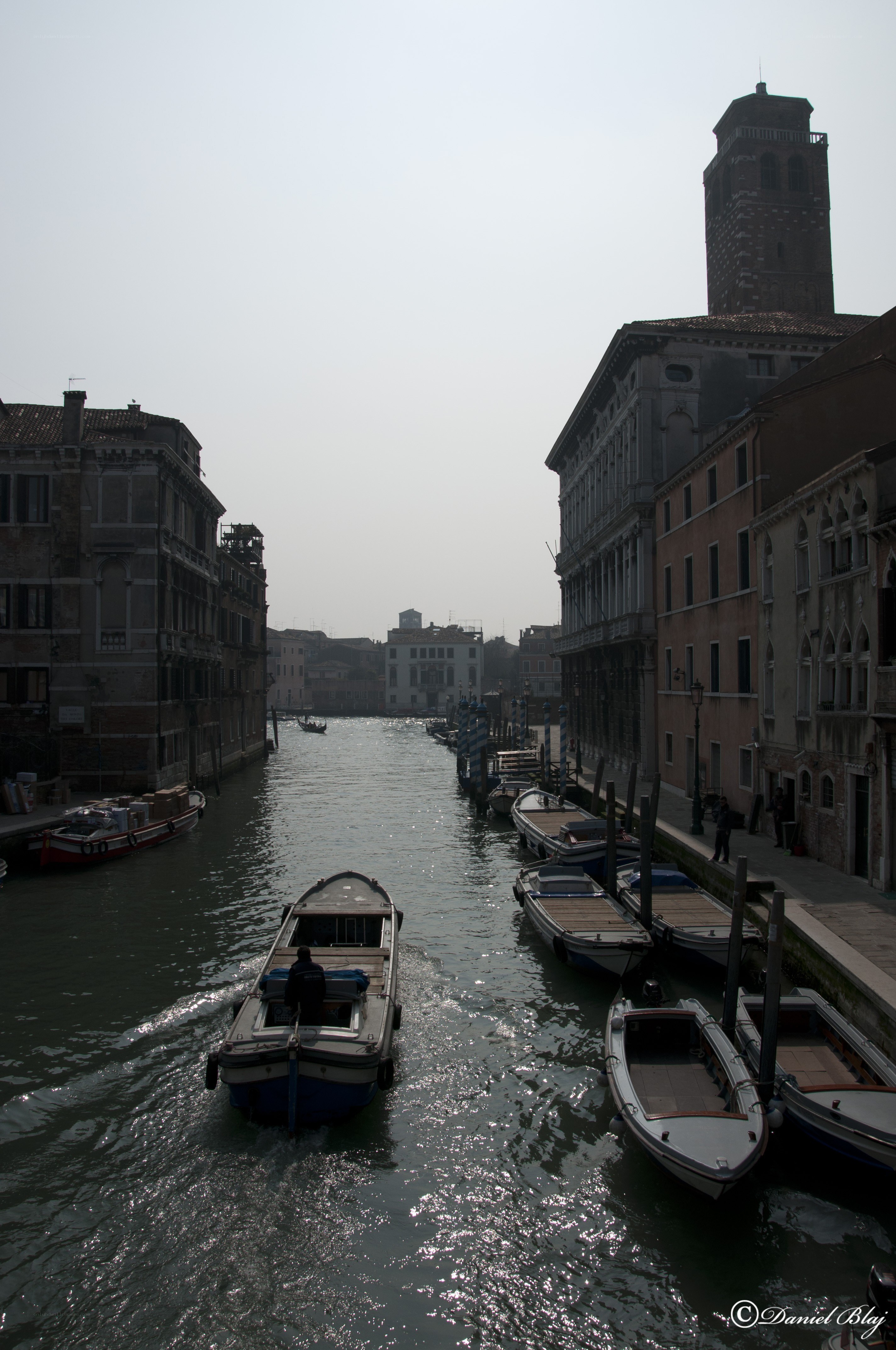 Venice canal with boats