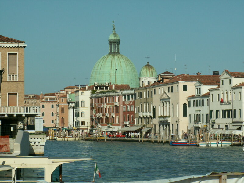 Venice canal with domed church