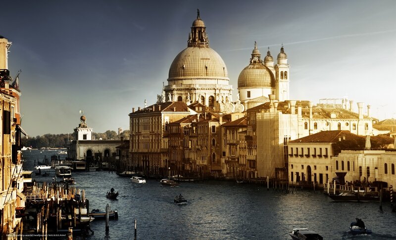 Venice Canal with Domes