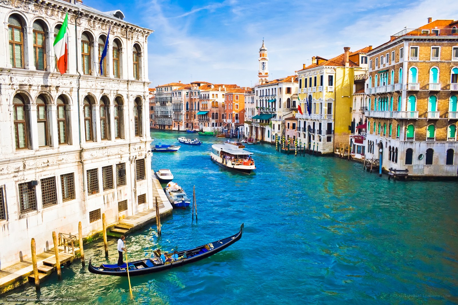 Venice canal with gondola