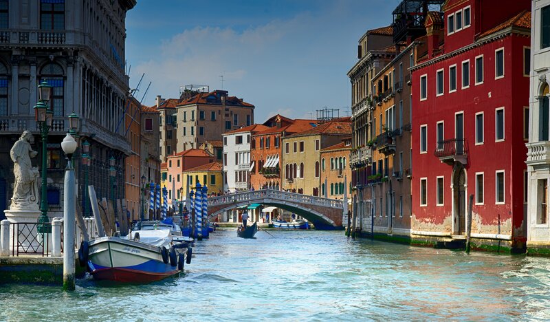 Venice canal with gondola