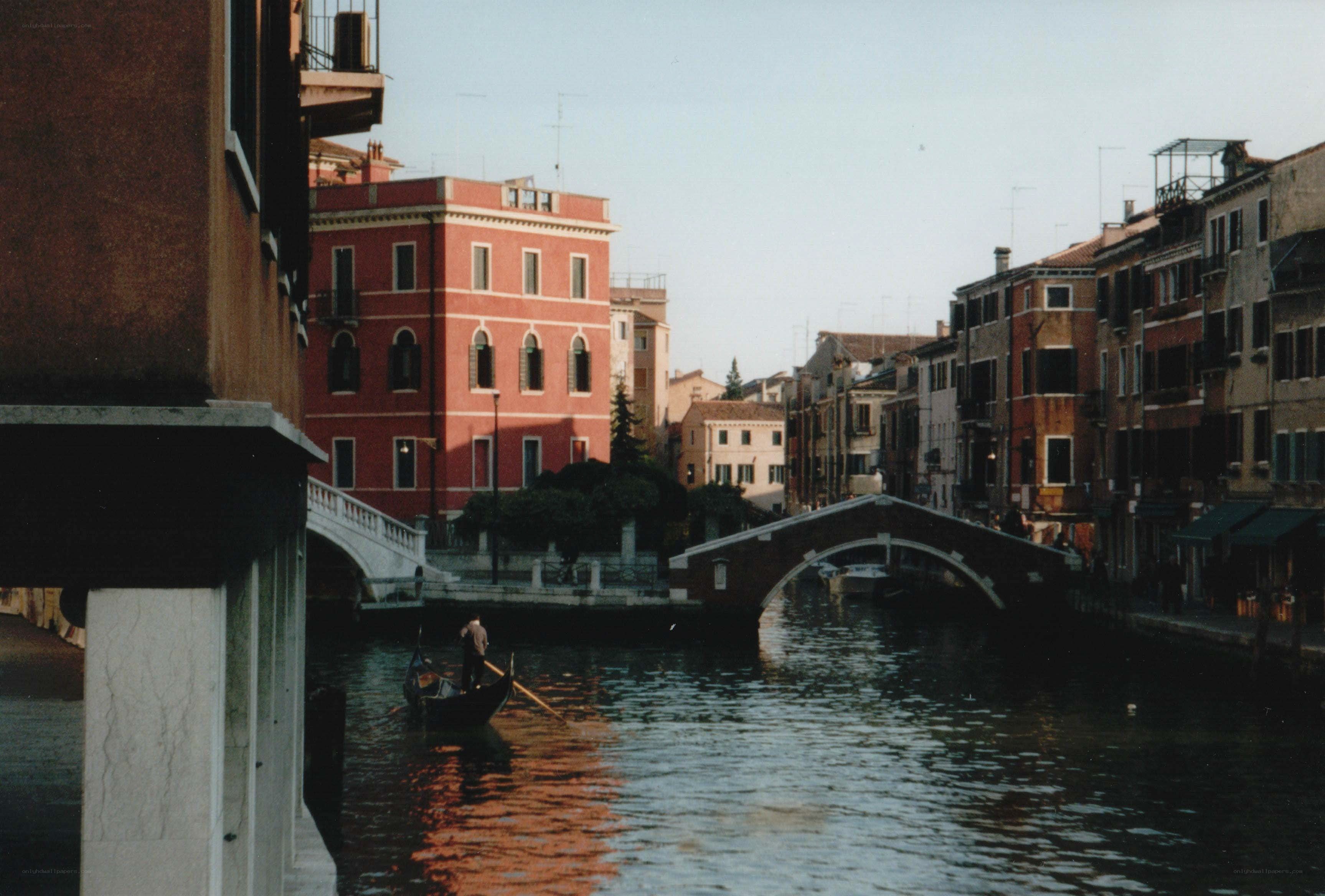 Venice canal with gondola