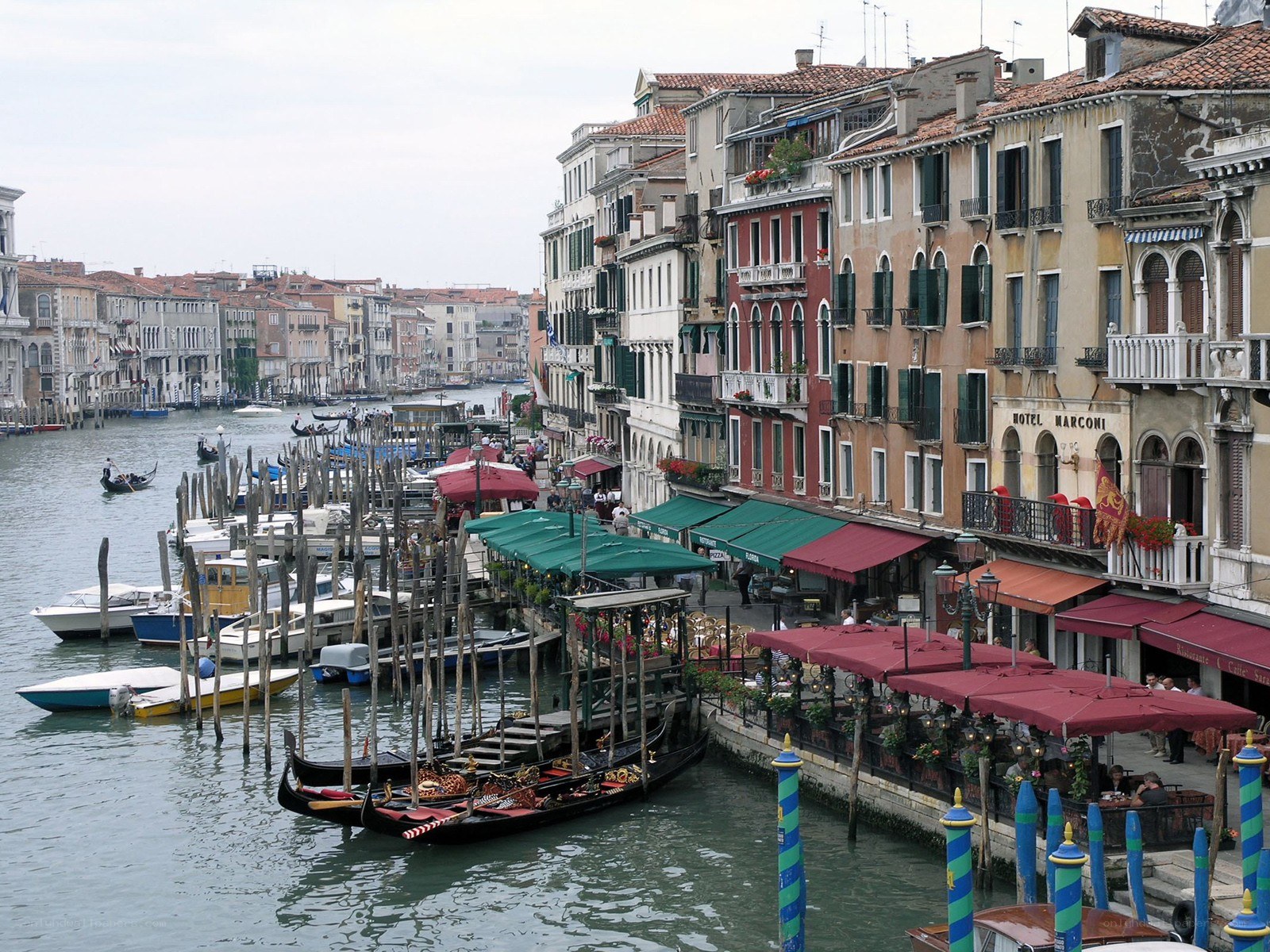 Venice canal with gondolas