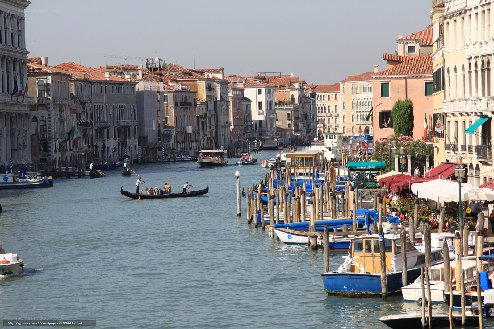 Venice canal with gondolas