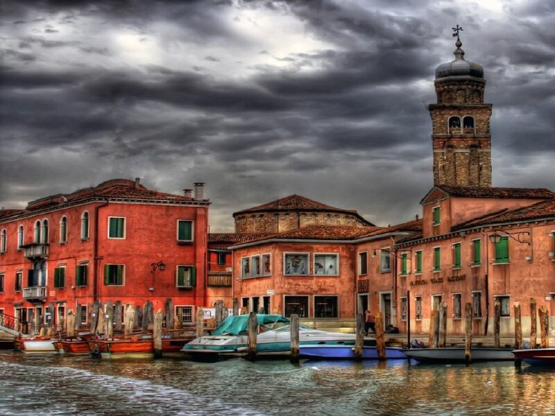 Venice canal with historic buildings