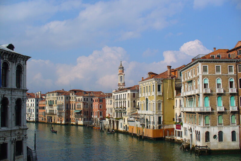Venice canal with historic buildings