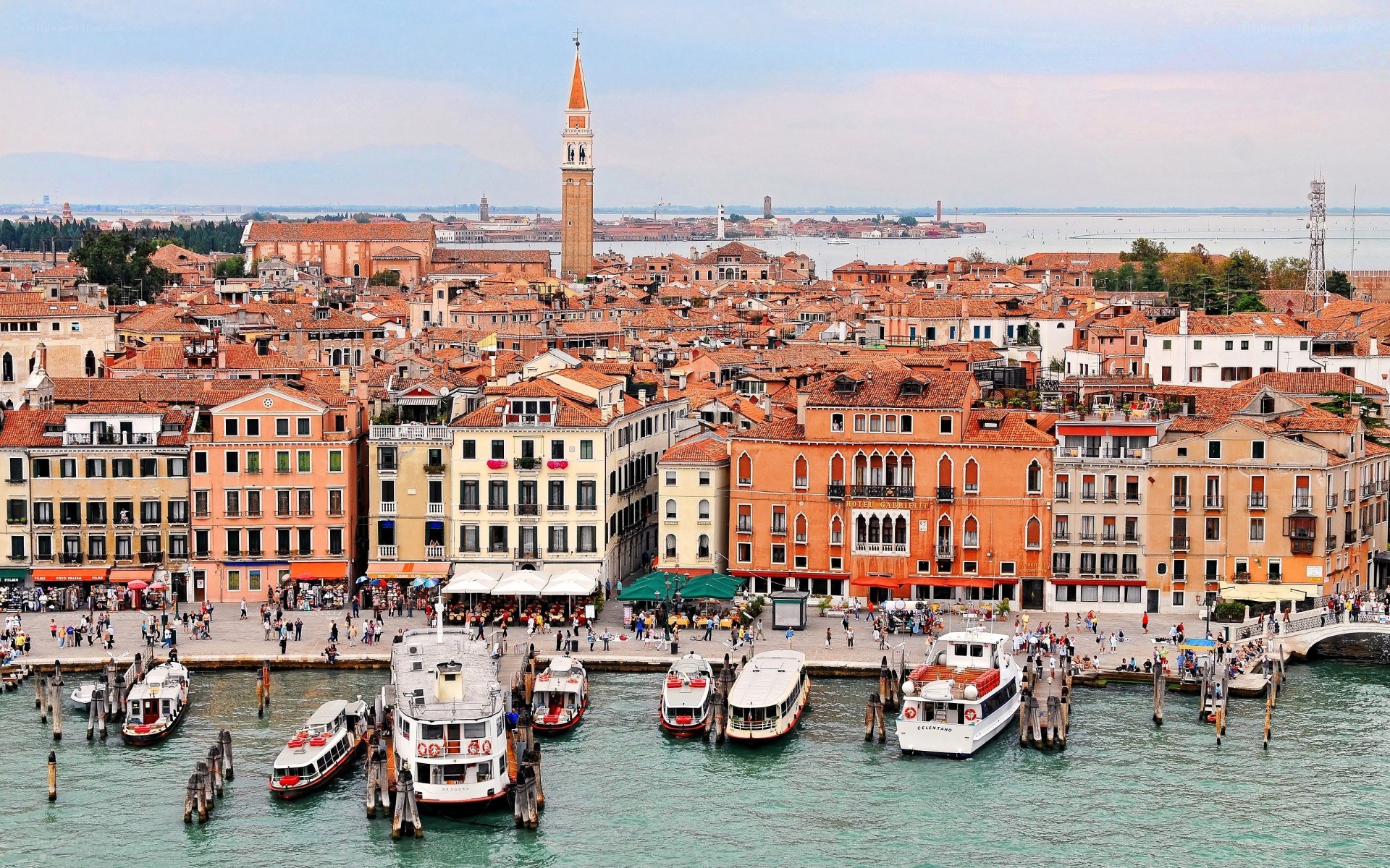 Venice cityscape with boats