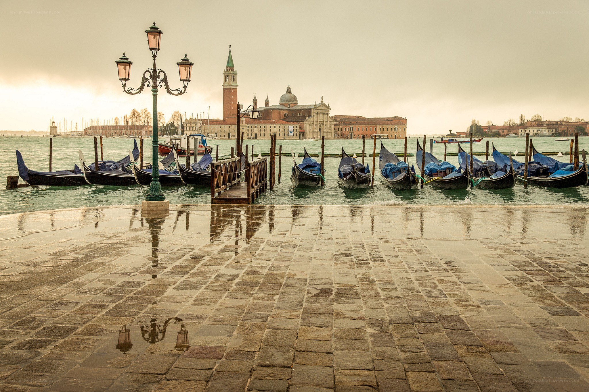 Venice gondolas at dawn