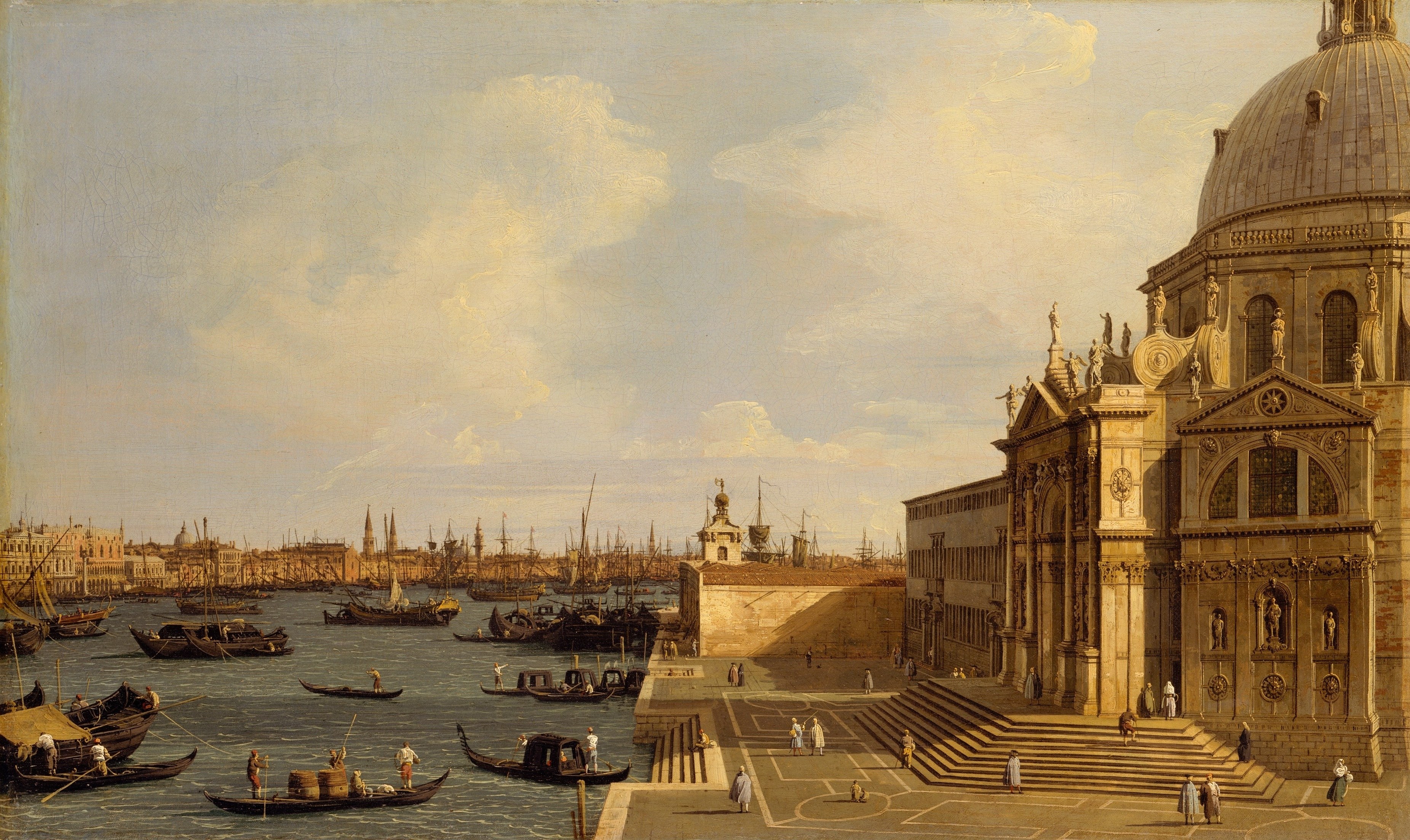Venice harbor with basilica