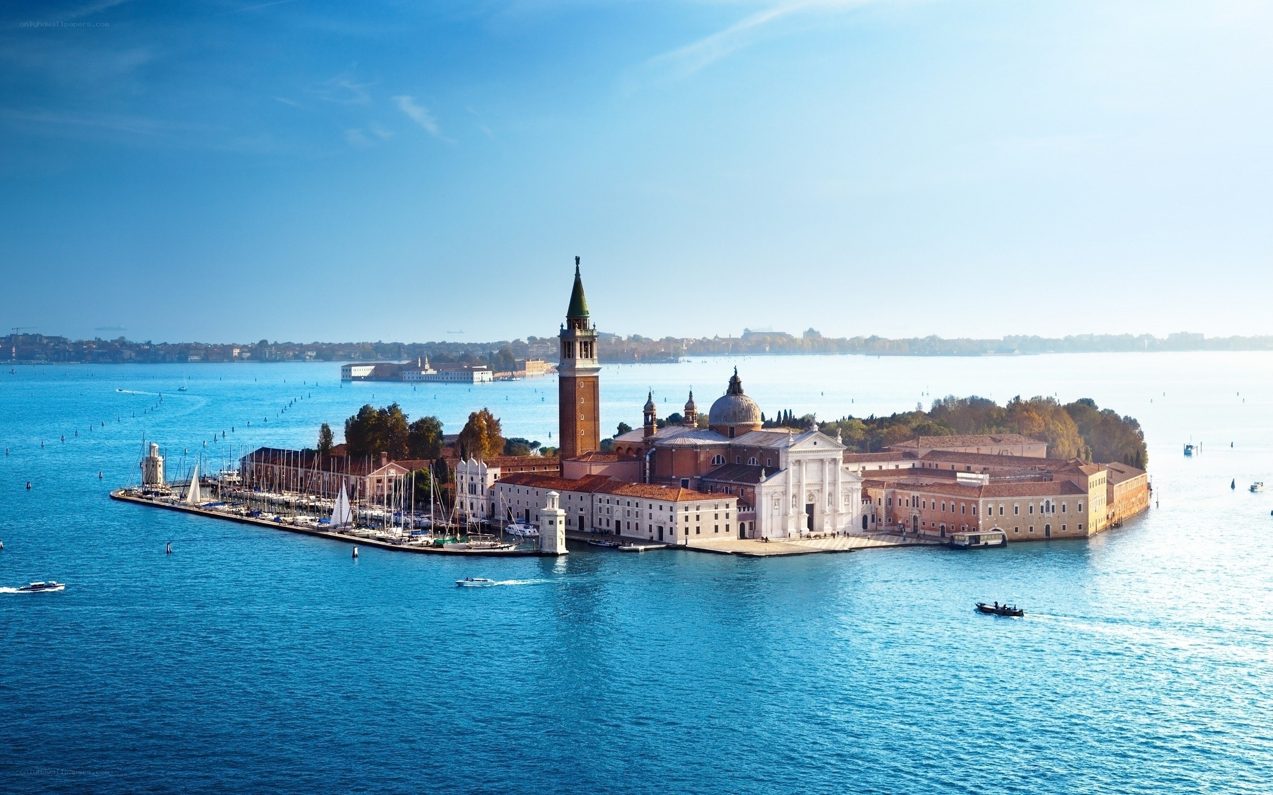 Venice island with bell tower