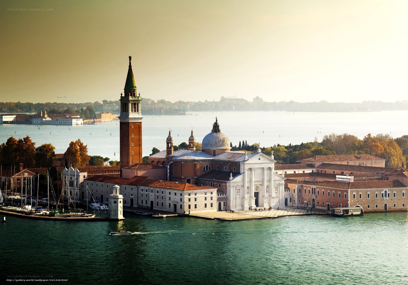 Venice island with church