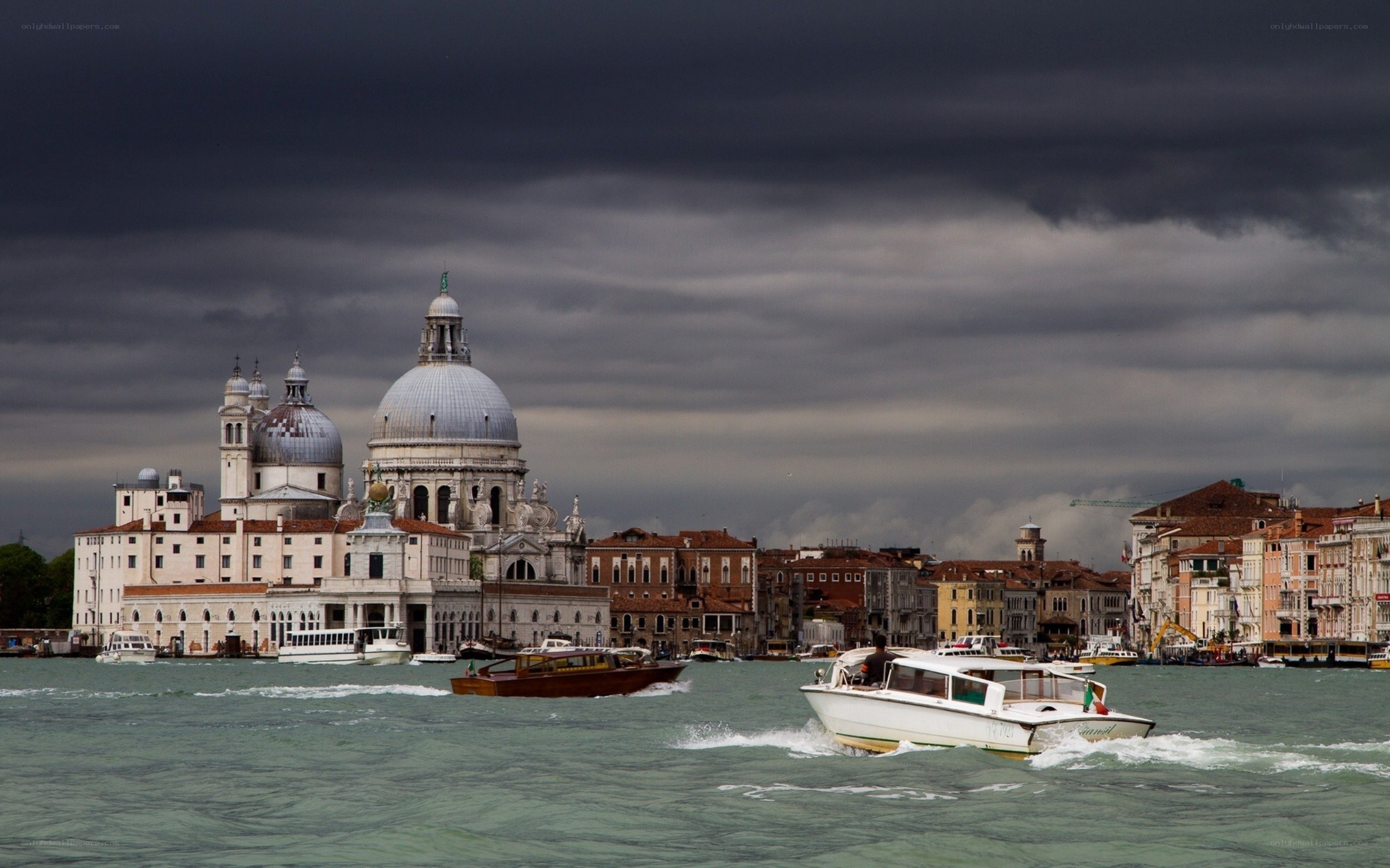 Venice skyline with boats