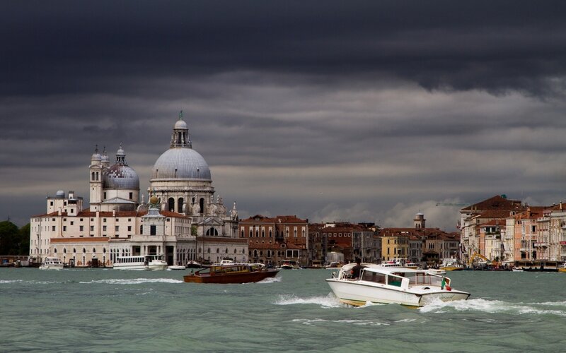 Venice skyline with boats