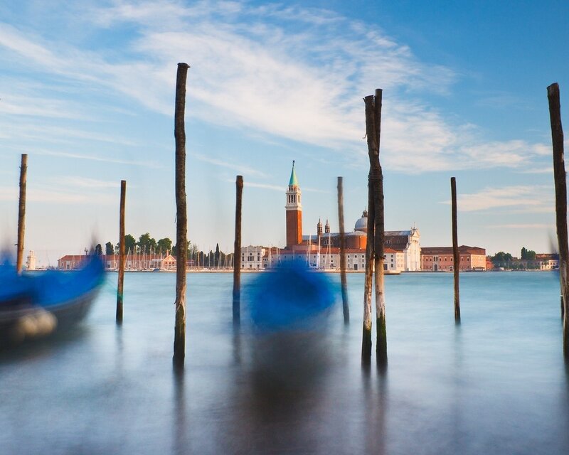 Venice skyline with gondolas