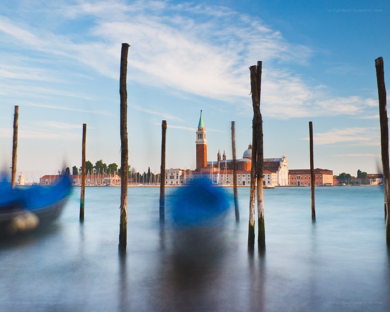 Venice skyline with gondolas