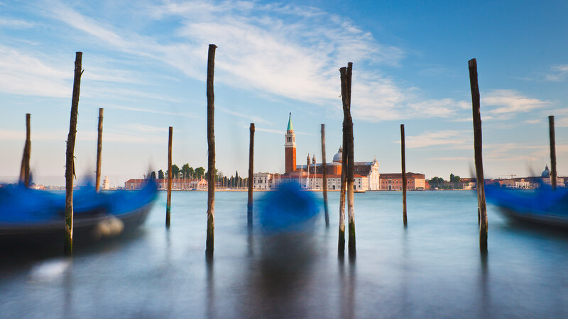 Venice skyline with gondolas