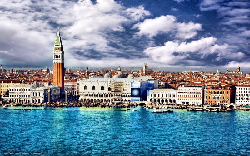 Venice Skyline with St. Mark's — Blue, Dramatic, Afternoon