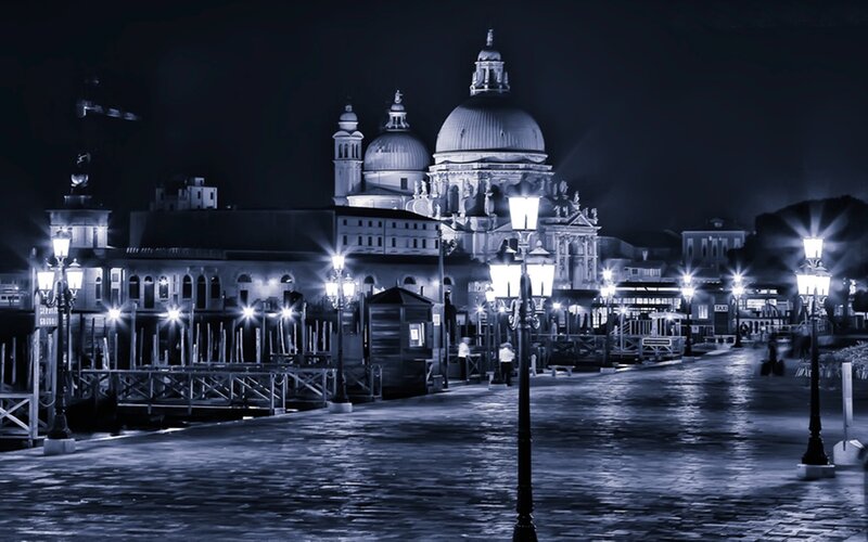 Venice Waterfront at Night