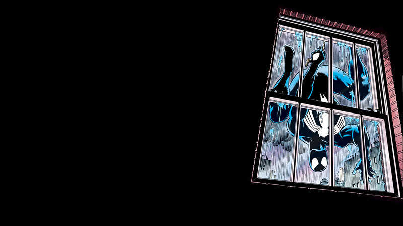 Venom breaking into a window