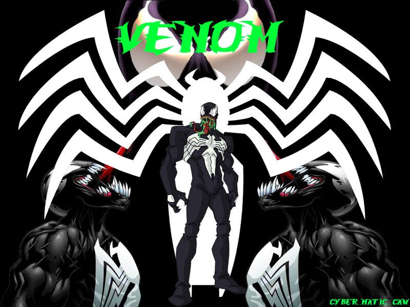 Venom Character — Black, Dramatic, Digital Art, Spider-like Design